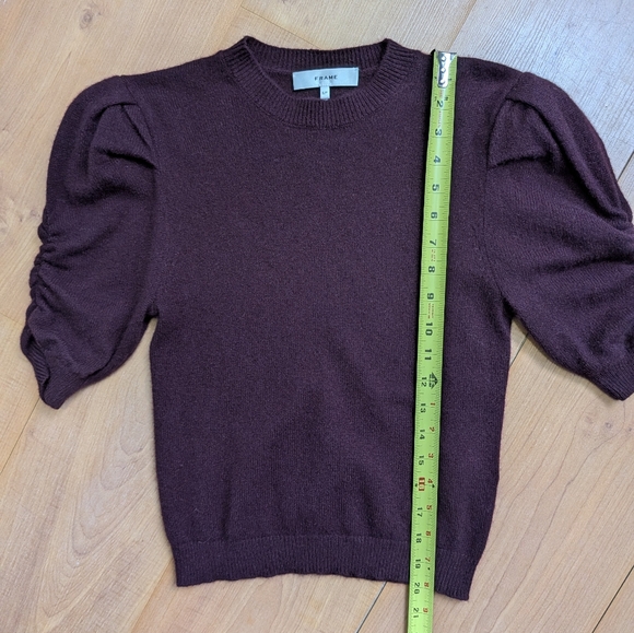 Frame Ruched Puff Sleeve Cashmere Sweater - Picture 8 of 13